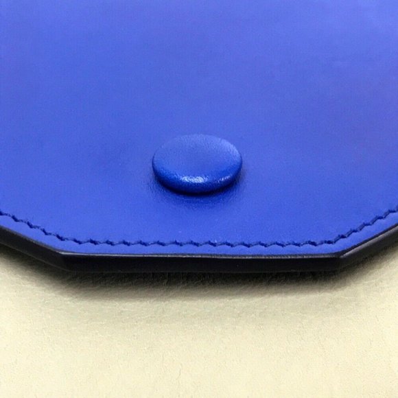 CELINE Tricolor Leather Shoulder Bag Black/Blue/Be - Picture 8 of 9